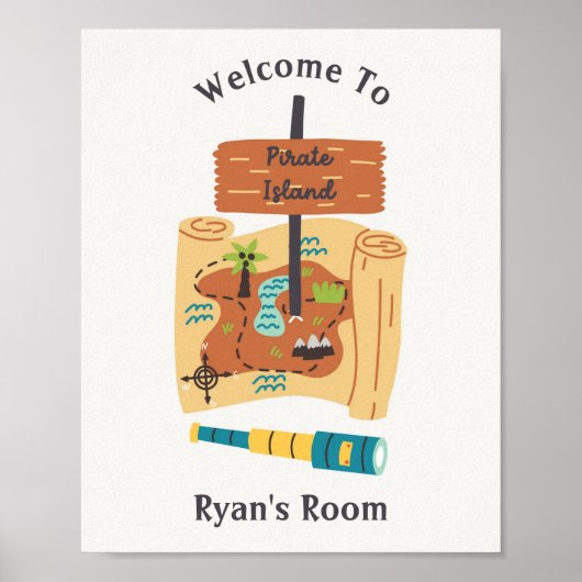 Pirate Island Nursery Kinderen Muurkunst Poster (Voorkant)