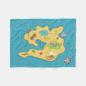 Pirate Island, schatkaart, nautische jongens kamer Fleece Deken (Voorkant (Horizontaal))