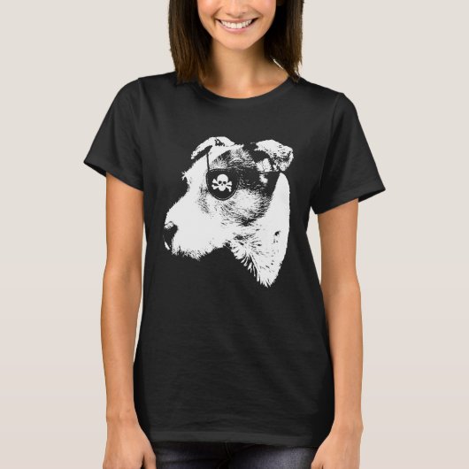 Pirate JACK RUSSELL TERRIER Shirt met ooglapjes (Voorkant)