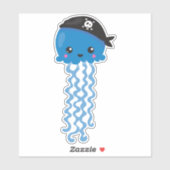 Pirate Jellyfish, Cute Jellyfish, Little Jellyfish Sticker (Vel)