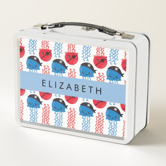 Pirate Jellyfish, Jellyfish Pattern, Jouw naam (Achterkant)