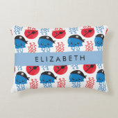 Pirate Jellyfish, Jellyfish Pattern, Jouw naam Accent Kussen (Voorkant)