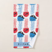 Pirate Jellyfish, Jellyfish Pattern, Jouw naam Bad Handdoek (Handdoek)