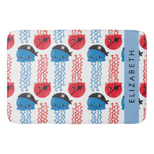 Pirate Jellyfish, Jellyfish Pattern, Jouw naam Badmat