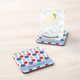 Pirate Jellyfish, Jellyfish Pattern, Jouw naam Bier Onderzetter