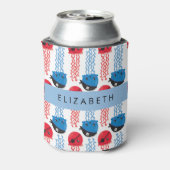 Pirate Jellyfish, Jellyfish Pattern, Jouw naam Blikjeskoeler (Blikje Achterkant)