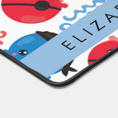 Pirate Jellyfish, Jellyfish Pattern, Jouw naam Bureaumat (Hoek)