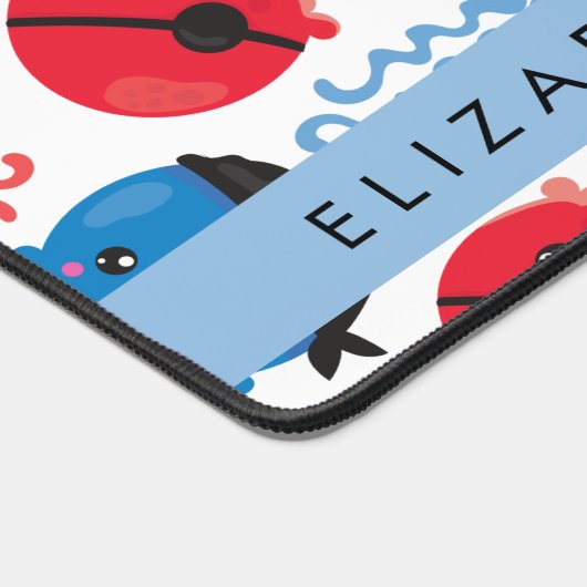 Pirate Jellyfish, Jellyfish Pattern, Jouw naam Bureaumat (Hoek)