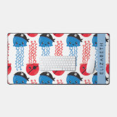 Pirate Jellyfish, Jellyfish Pattern, Jouw naam Bureaumat (Keyboard & Muis)