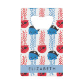 Pirate Jellyfish, Jellyfish Pattern, Jouw naam Creditkaart Flessenopener (Voorkant)