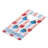 Pirate Jellyfish, Jellyfish Pattern, Jouw naam Creditkaart Flessenopener (Achterkant Gekanteld)