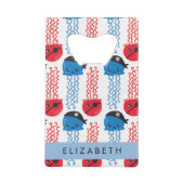 Pirate Jellyfish, Jellyfish Pattern, Jouw naam Creditkaart Flessenopener (Achterkant)