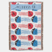 Pirate Jellyfish, Jellyfish Pattern, Jouw naam Deken (Voorkant Verticaal)