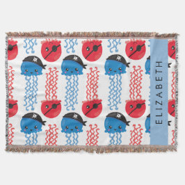 Pirate Jellyfish, Jellyfish Pattern, Jouw naam Deken