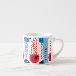Pirate Jellyfish, Jellyfish Pattern, Jouw naam Espresso Kop
