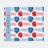 Pirate Jellyfish, Jellyfish Pattern, Jouw naam Fleece Deken (Voorkant (Horizontaal))