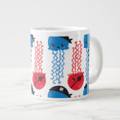 Pirate Jellyfish, Jellyfish Pattern, Jouw naam Grote Koffiekop (Voorkant rechts)