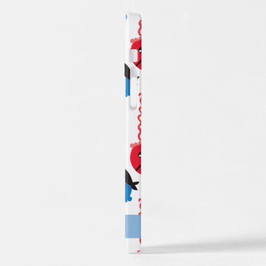 Pirate Jellyfish, Jellyfish Pattern, Jouw naam iPhone Hoesje (Linkerkant)