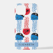 Pirate Jellyfish, Jellyfish Pattern, Jouw naam iPhone Hoesje (Achterkant)