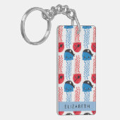 Pirate Jellyfish, Jellyfish Pattern, Jouw naam Key Sleutelhanger (Voorkant Links)