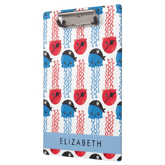 Pirate Jellyfish, Jellyfish Pattern, Jouw naam Klembord (Links)