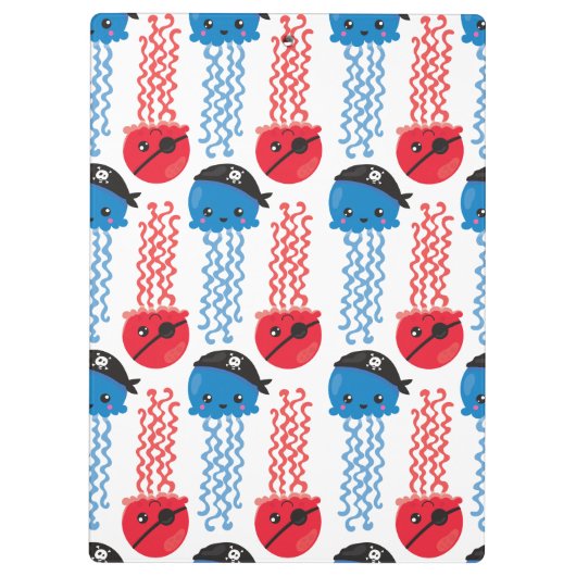 Pirate Jellyfish, Jellyfish Pattern, Jouw naam Klembord (Achterkant)
