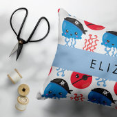 Pirate Jellyfish, Jellyfish Pattern, Jouw naam Kussensloop