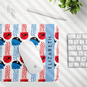 Pirate Jellyfish, Jellyfish Pattern, Jouw naam Muismat