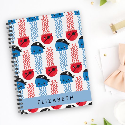 Pirate Jellyfish, Jellyfish Pattern, Jouw naam Notitieboek