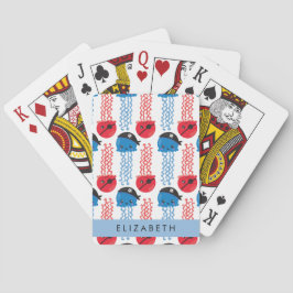 Pirate Jellyfish, Jellyfish Pattern, Jouw naam Pokerkaarten