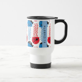 Pirate Jellyfish, Jellyfish Pattern, Jouw naam Reisbeker