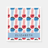Pirate Jellyfish, Jellyfish Pattern, Jouw naam Servet (Voorkant)