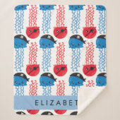 Pirate Jellyfish, Jellyfish Pattern, Jouw naam Sherpa Deken (Voorkant)