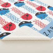 Pirate Jellyfish, Jellyfish Pattern, Jouw naam Sherpa Deken (3/4)