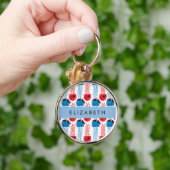 Pirate Jellyfish, Jellyfish Pattern, Jouw naam Sleutelhanger (Hand)