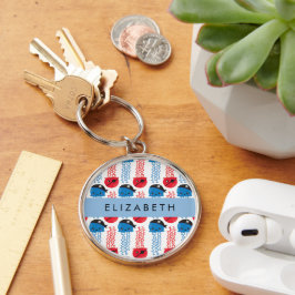 Pirate Jellyfish, Jellyfish Pattern, Jouw naam Sleutelhanger