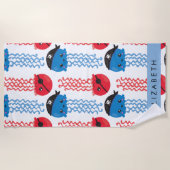 Pirate Jellyfish, Jellyfish Pattern, Jouw naam Strandlaken