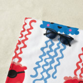 Pirate Jellyfish, Jellyfish Pattern, Jouw naam Strandlaken