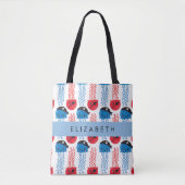 Pirate Jellyfish, Jellyfish Pattern, Jouw naam Tote Bag (Voorkant)