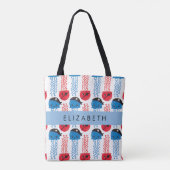 Pirate Jellyfish, Jellyfish Pattern, Jouw naam Tote Bag (Achterkant)