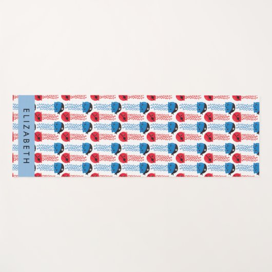 Pirate Jellyfish, Jellyfish Pattern, Jouw naam Yogamat (Voorkant (horizontaal))
