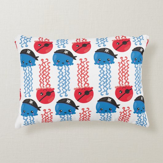 Pirate Jellyfish, kwallen Pattern, Zee Animals Accent Kussen (Voorkant)