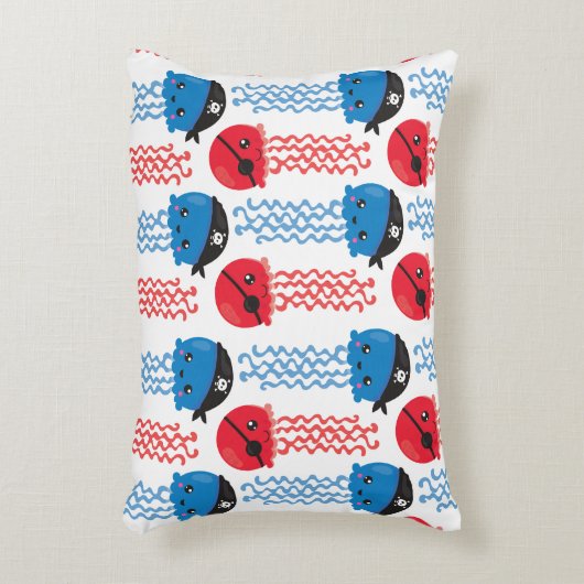Pirate Jellyfish, kwallen Pattern, Zee Animals Accent Kussen (Voorkant(Verticaal))