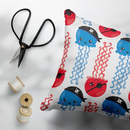 Pirate Jellyfish, kwallen Pattern, Zee Animals Accent Kussen