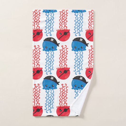 Pirate Jellyfish, kwallen Pattern, Zee Animals Bad Handdoek (Handdoek)