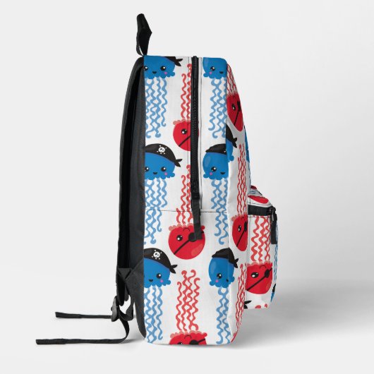 Pirate Jellyfish, kwallen Pattern, Zee Animals Bedrukte Rugzak (Links)