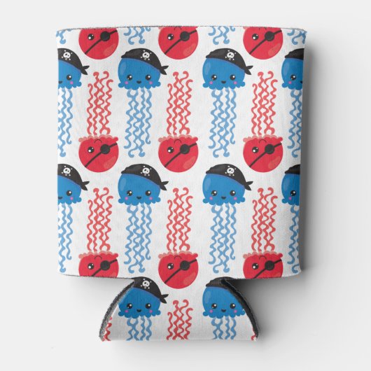 Pirate Jellyfish, kwallen Pattern, Zee Animals Blikjeskoeler (Voorkant)