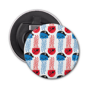Pirate Jellyfish, kwallen Pattern, Zee Animals Button Flesopener