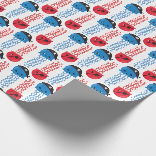 Pirate Jellyfish, kwallen Pattern, Zee Animals Cadeaupapier (Hoek)