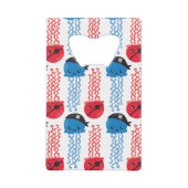 Pirate Jellyfish, kwallen Pattern, Zee Animals Creditkaart Flessenopener (Voorkant)